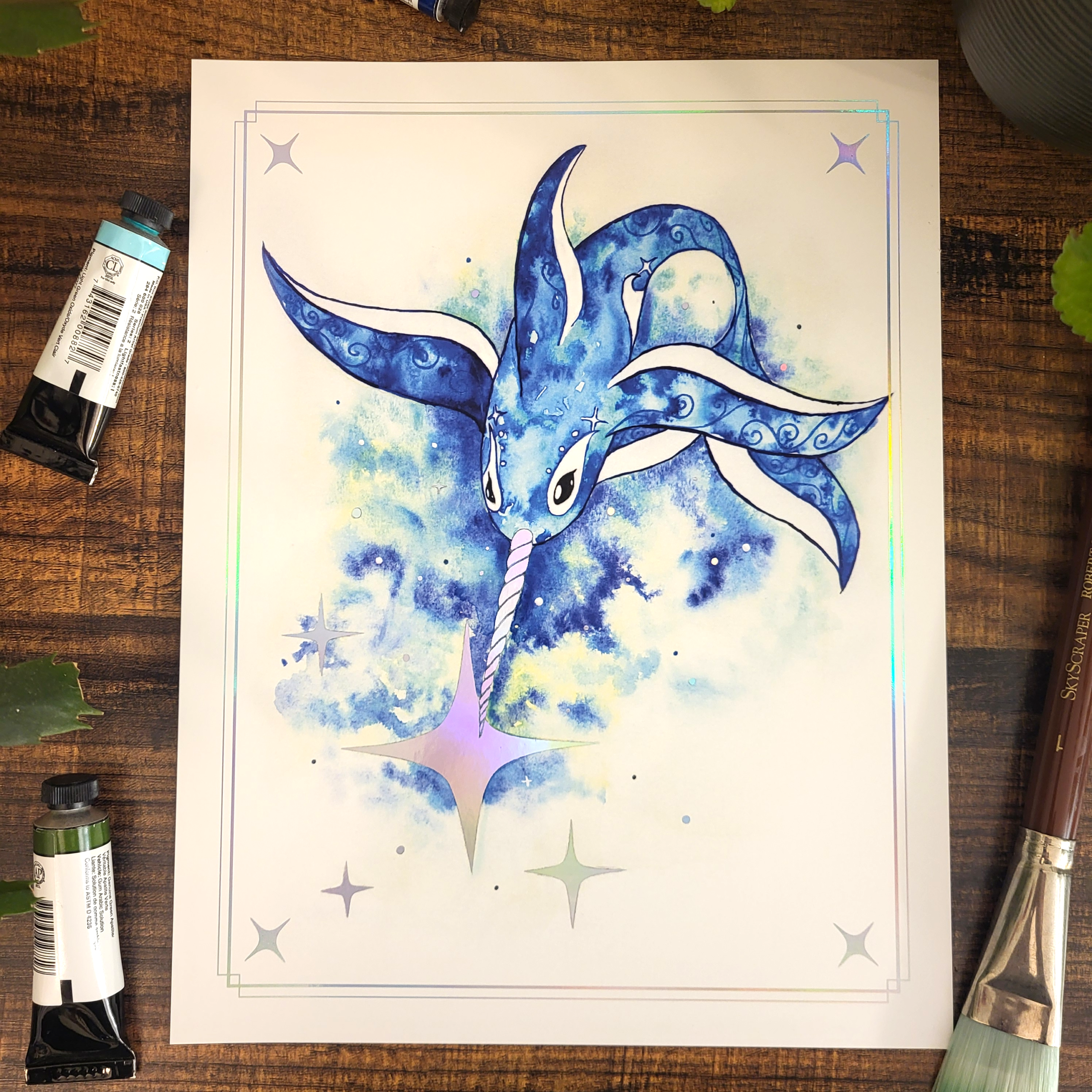 Whale in blue Holo print - Image 2