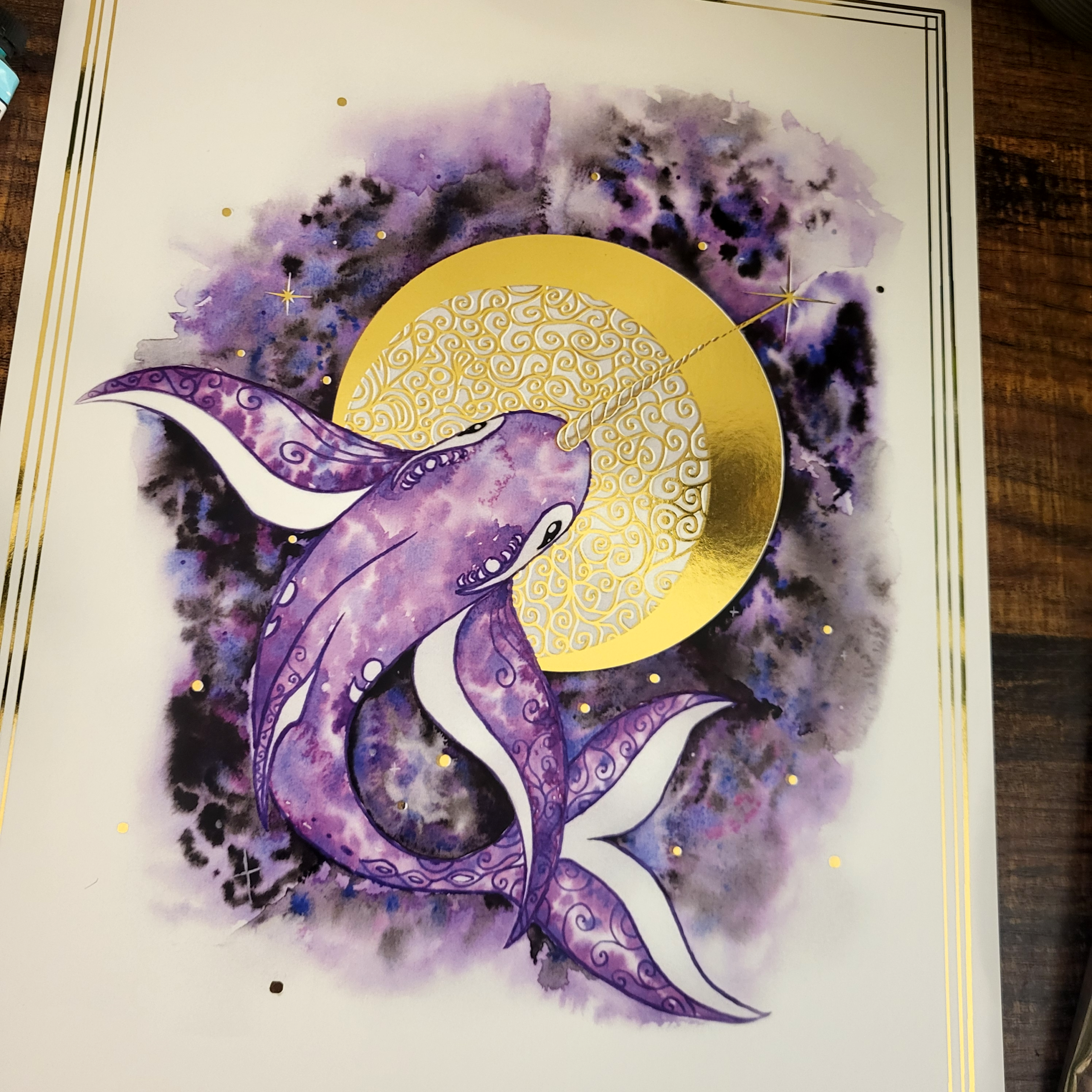 Whale in Purple Holo print - Image 2